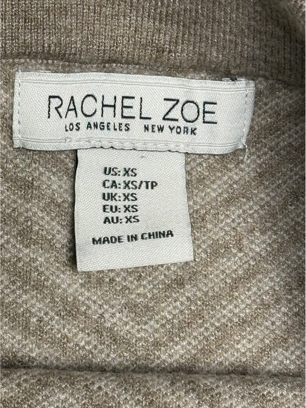 Rachel Zoe Tan Cream Chevron Knit Pull On Pencil Skirt XS